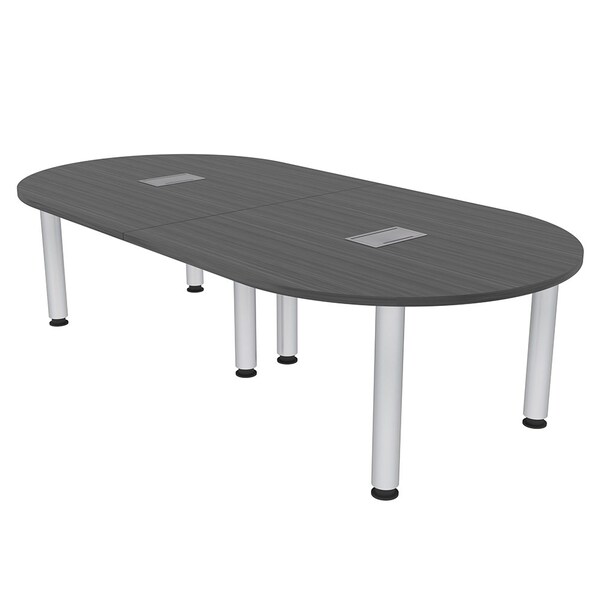 45 in W, 96 in L, 29 in H, Engineered Wood Top, Grey